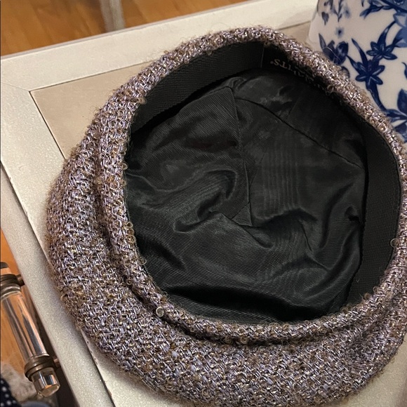 Eric Javits Textured Lavender and Brown Beret with a bit of sparkle - Picture 5 of 5